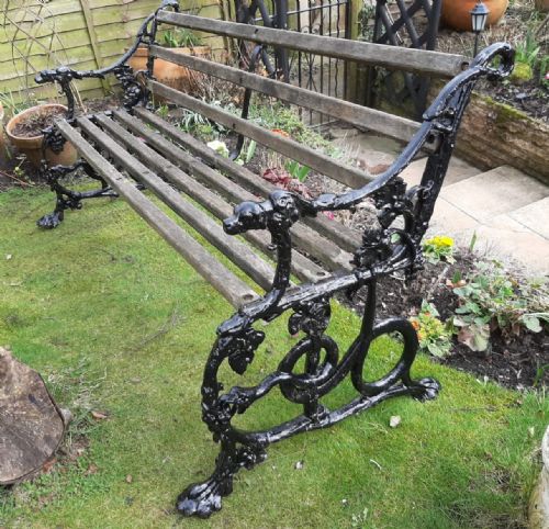 Handsome Garden Bench Dog and Serpent Pattern