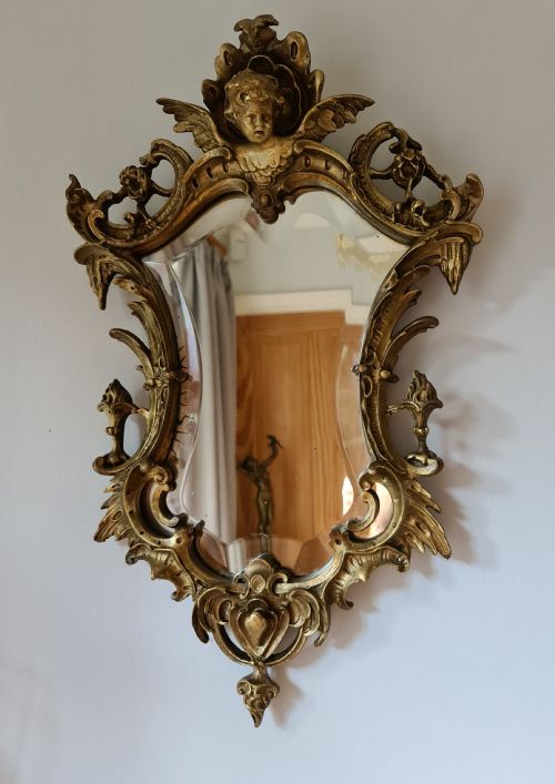Ornate 19th Century Small French Mirror