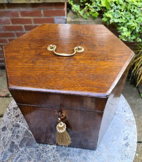 Well Proportioned Georgian Hexagonal Oak Box