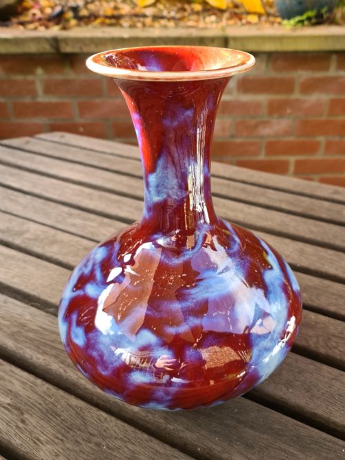 Chinese Sang De Boeuf and Flambé-glazed Vase