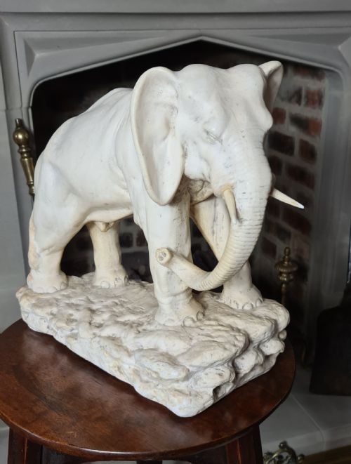 Well Modelled Large Plaster Elephant