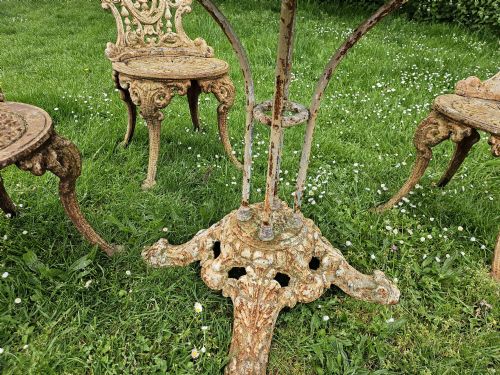 SET 4 VICTORIAN CASTIRON GARDEN CHAIRS WITH CASTIRON BISTRO TABLE - ADDITIONAL PHOTO 6