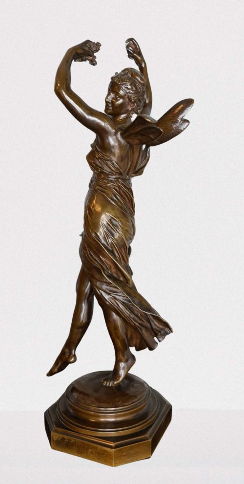 fig 1. Art Nouveau Bronze figure La Fee aux Fleurs by Eugene Delaplanche