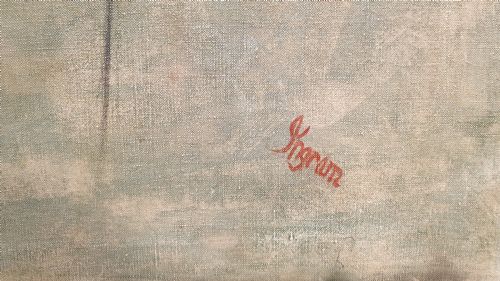MARK INGRAM BEAUTIFUL LARGE FRAMED PAINTING ON CANVAS C1960 - ADDITIONAL PHOTO 1
