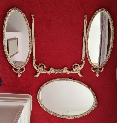 STYLISH TRIPLE DRESSING TABLE MIRROR C1930 - ADDITIONAL PHOTO 9