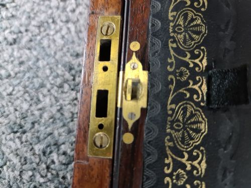 ROSEWOOD BRASS EDGED AND INLAID WRITING SLOPE C1830 - ADDITIONAL PHOTO 2