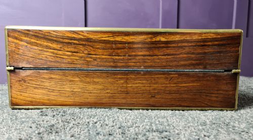 ROSEWOOD BRASS EDGED AND INLAID WRITING SLOPE C1830 - ADDITIONAL PHOTO 8