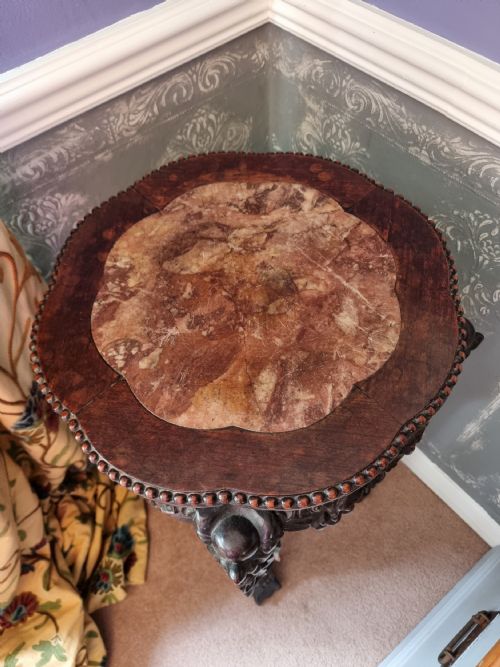 LARGE SIZE CARVED PADOUK CHINESE HARDWOOD STAND C 1890 - ADDITIONAL PHOTO 2