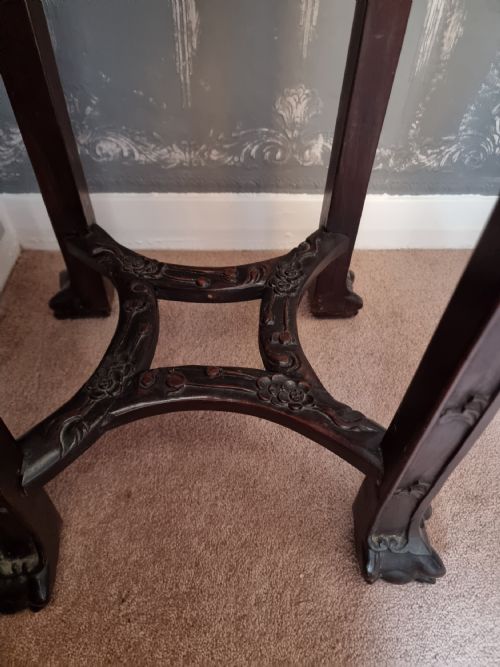LARGE SIZE CARVED PADOUK CHINESE HARDWOOD STAND C 1890 - ADDITIONAL PHOTO 4
