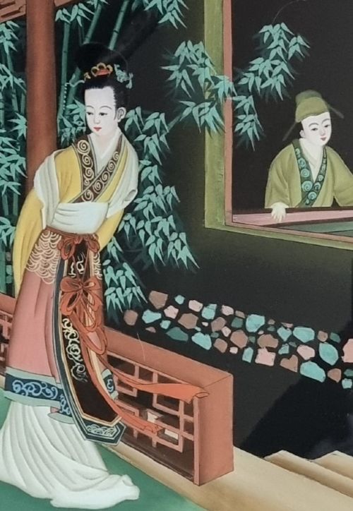 Set of Three Chinese Reverse Paintings on Glass View VIII