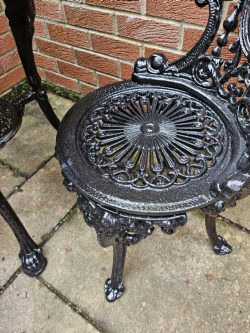 ATTRACTIVE MARBLE TOPPED CASTIRON BISTRO SET - ADDITIONAL PHOTO 3