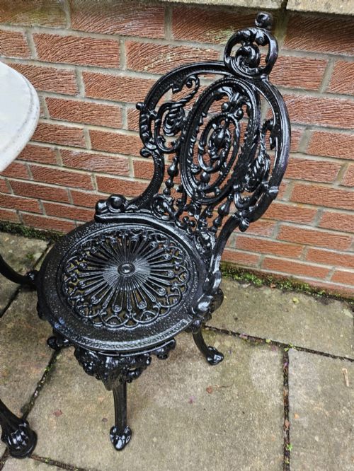 ATTRACTIVE MARBLE TOPPED CASTIRON BISTRO SET - ADDITIONAL PHOTO 9
