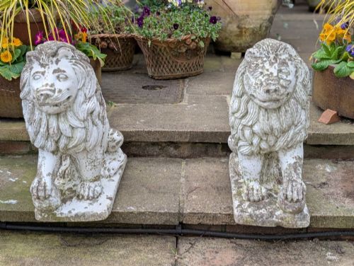 A WELL PROPORTIONED PAIR OF 19TH CENTURY FRENCH MEDICI LIONS - ADDITIONAL PHOTO 1