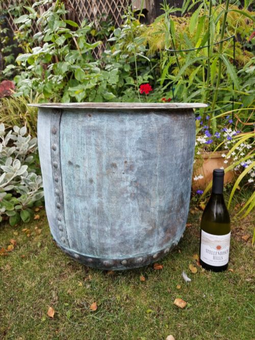 HUGE FRENCH COPPER GARDEN DISPLAY POT - ADDITIONAL PHOTO 1