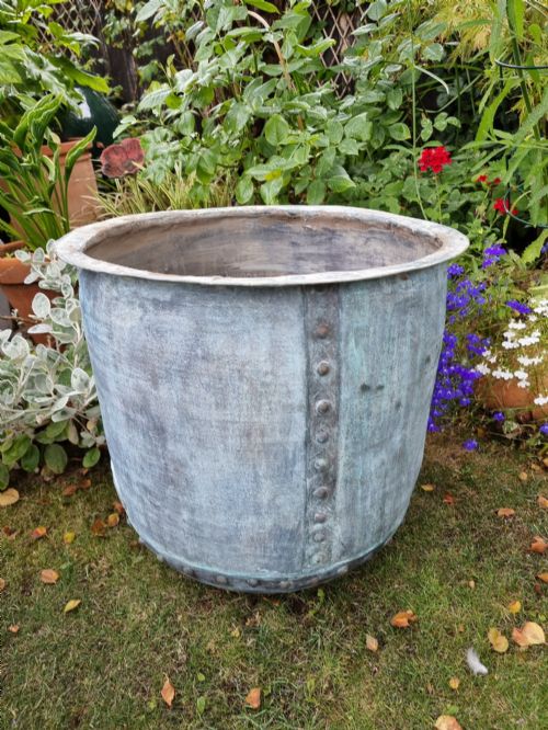 HUGE FRENCH COPPER GARDEN DISPLAY POT - ADDITIONAL PHOTO 6