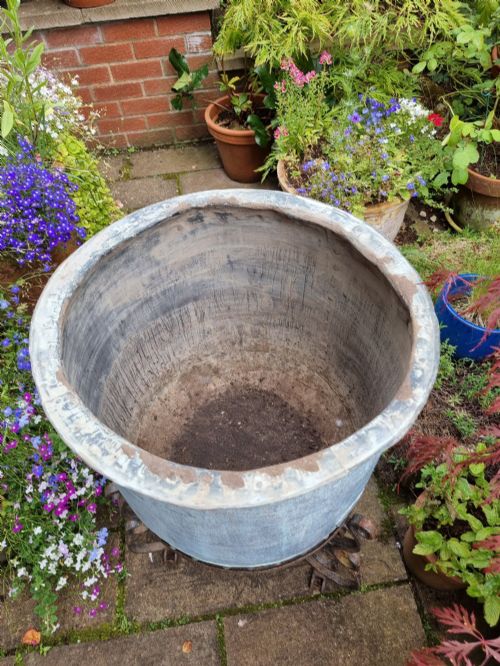 HUGE FRENCH COPPER GARDEN DISPLAY POT - ADDITIONAL PHOTO 7