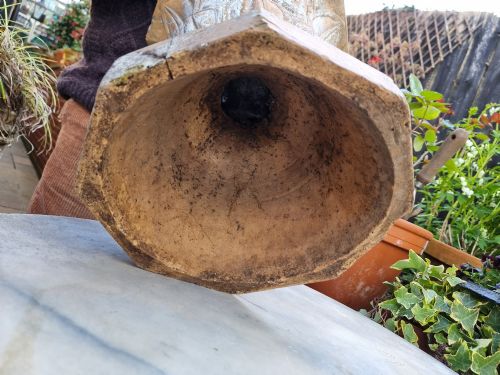 19TH CENTURY WELL PATINATED SCOTTISH TERRACOTTA GARDEN URN - ADDITIONAL PHOTO 5