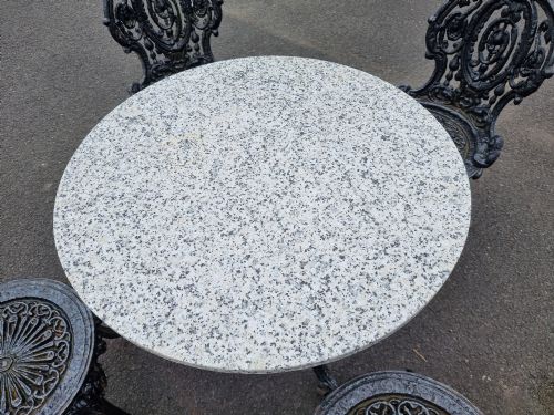 HEAVY CASTIRON SET OF GARDEN TABLE AND 4 CHAIRS - ADDITIONAL PHOTO 6