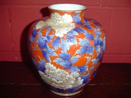 Early 20th C. Japanese Fukagawa Baluster Vase