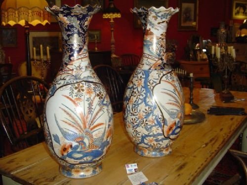 A Large Pair of Imari Vases. C.1900.
