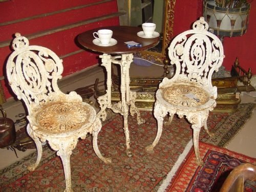 Victorian Garden Chairs and Table. C.1880.