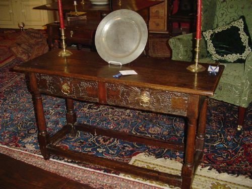 Oak Side Table. 17th C and Later