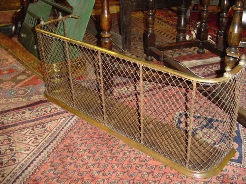 19th Century Brass and Wire Fire Guard