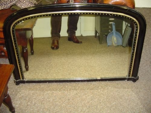 Victorian Ebonised Overmantle Mirror. C.1860.