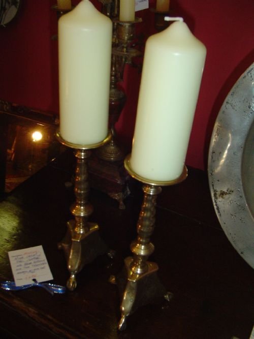 Brass 17th Century Pricket-stick Candlesticks C.1620