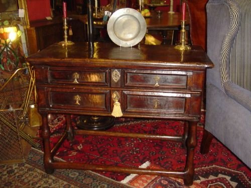 Early 17th Century Oak Side Table or Low Dresser.