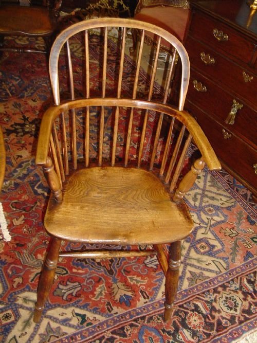 19th Century Ash and Elm Low Back Windsor Chair.