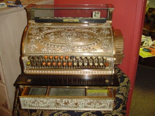 Edwardian Ncr Brass Cash Register. Made in 1906