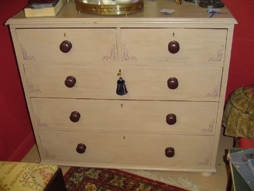 19th C. Victorian Painted Pine Chest.