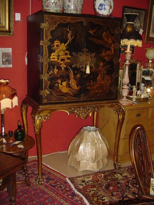 Chinese Lacquered Cabinet on Stand. C.1920.