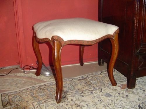 Early 19th C. Walnut Stool.