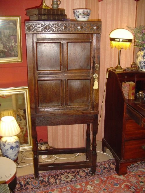Early Oak Cupboard on Stand. C.1700