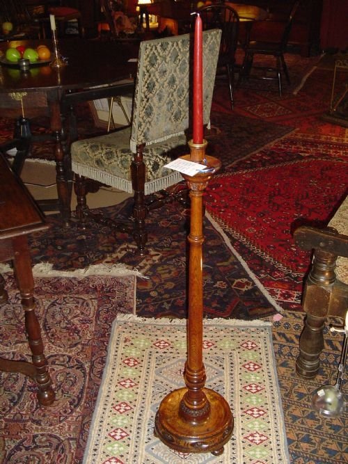 Early 19th Century Large Oak Candlestick.