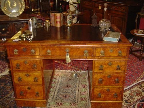 Rare Pollard Oak Victorian Partners Desk. C.1860