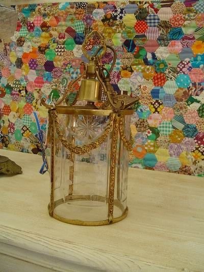 An Etched Glass Hall Shade. C.1900