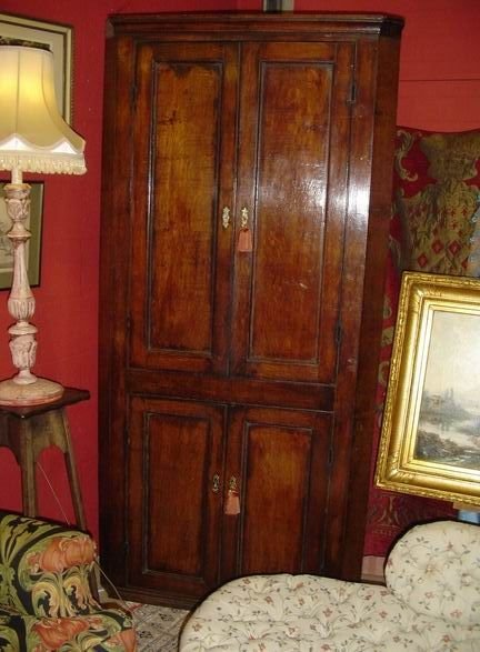 George 111 Standing Oak Corner Cupboard. C.1760