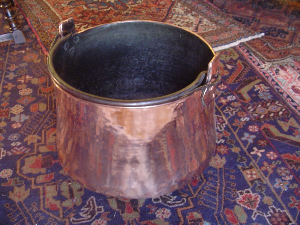 19th century Heavy Copper Logbin