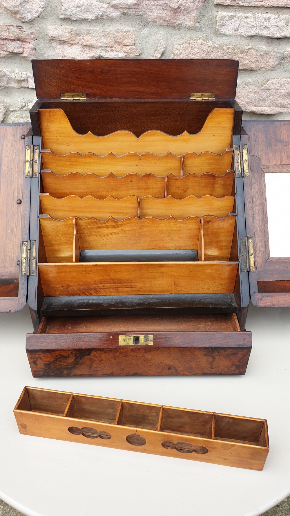 Early Victorian Burr Walnut Stationery Box View III