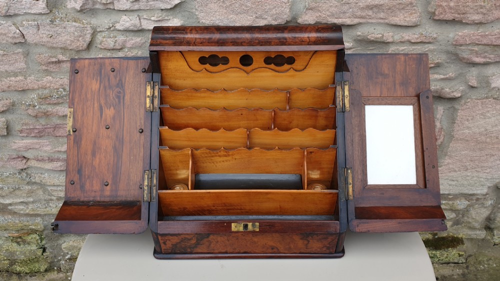 Early Victorian Burr Walnut Stationery Box View VI