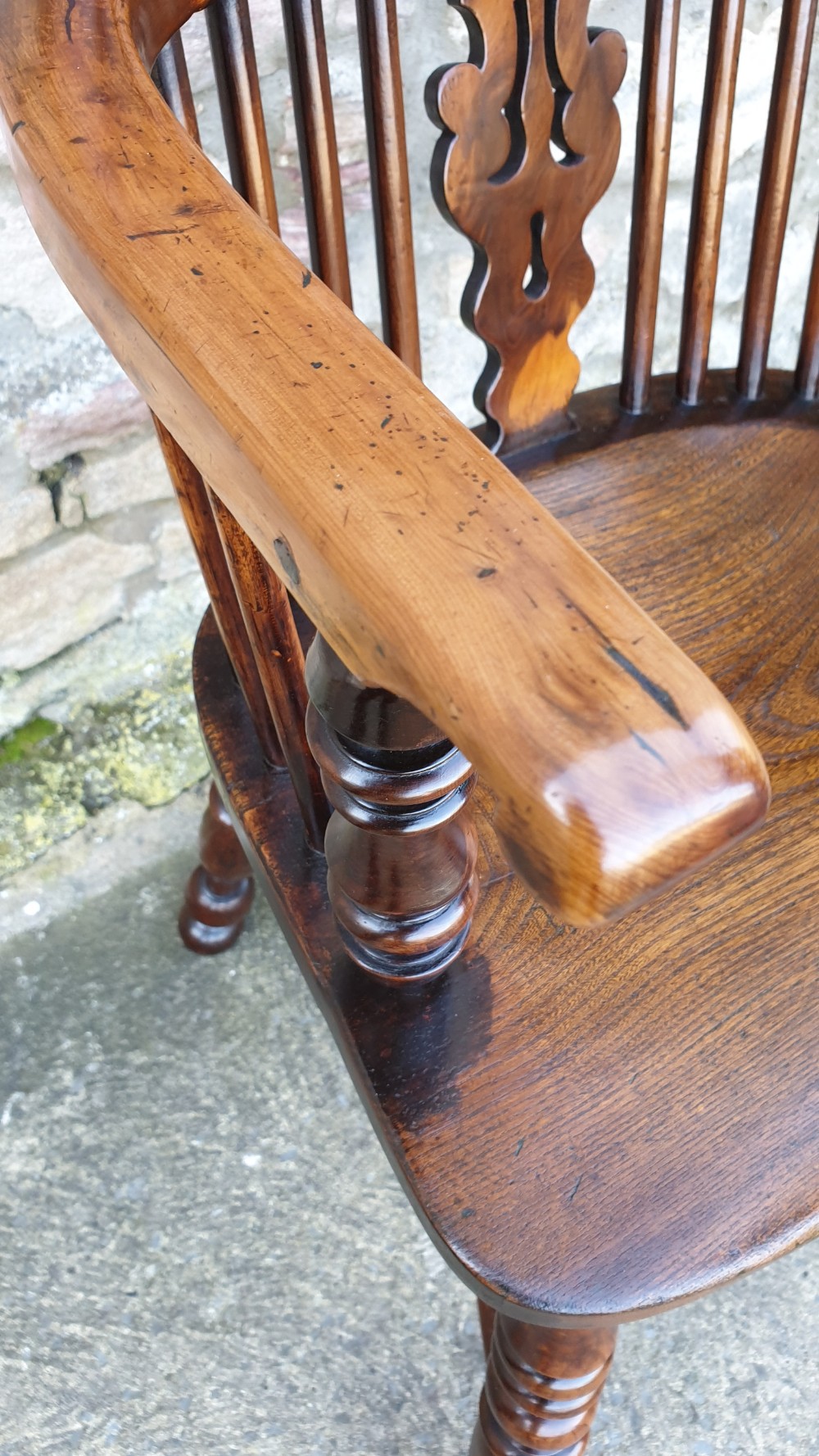 Quality Yew wood High Back Windsor Chair View IV