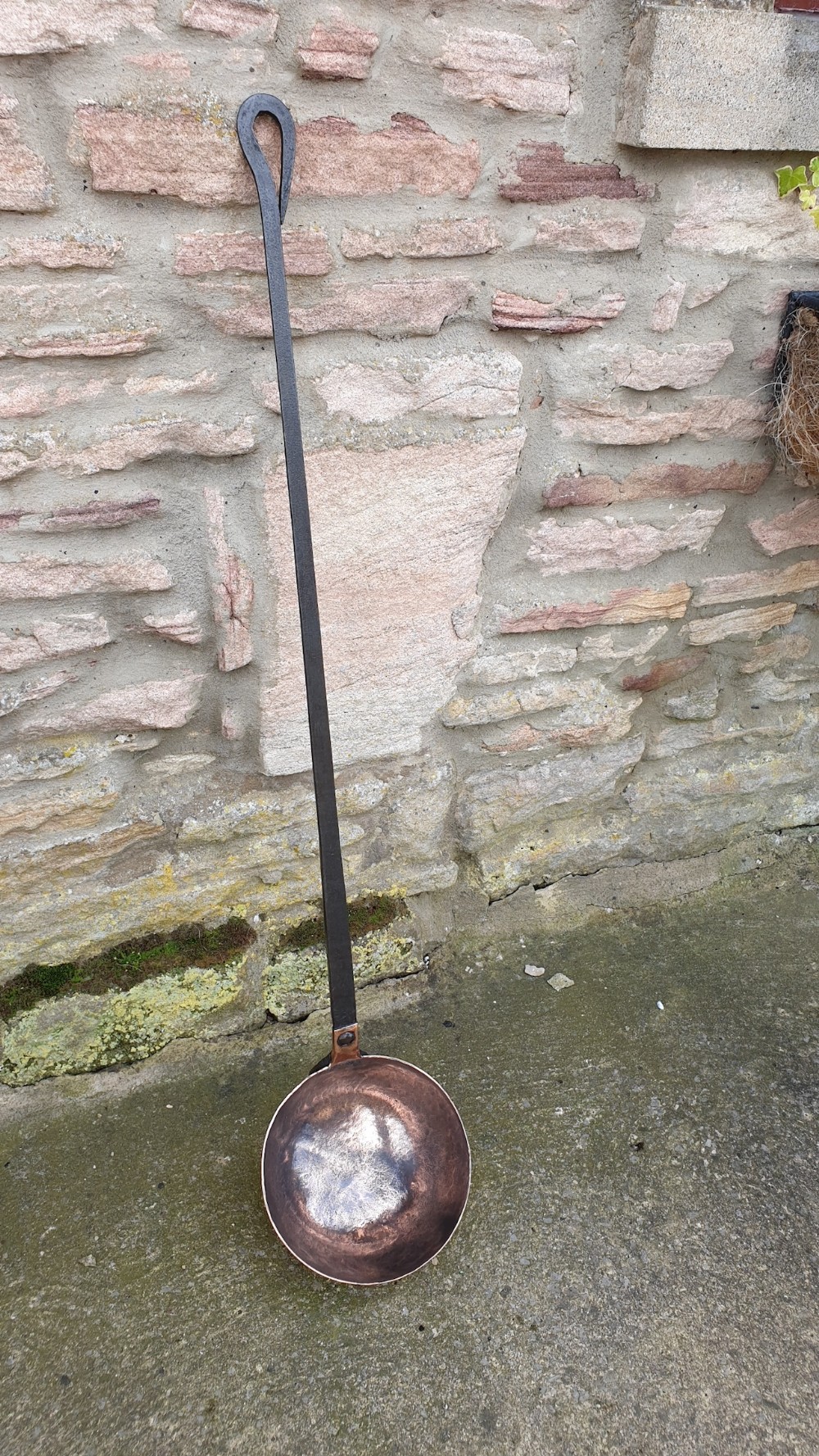 Very large Copper Ladle with Steel handle