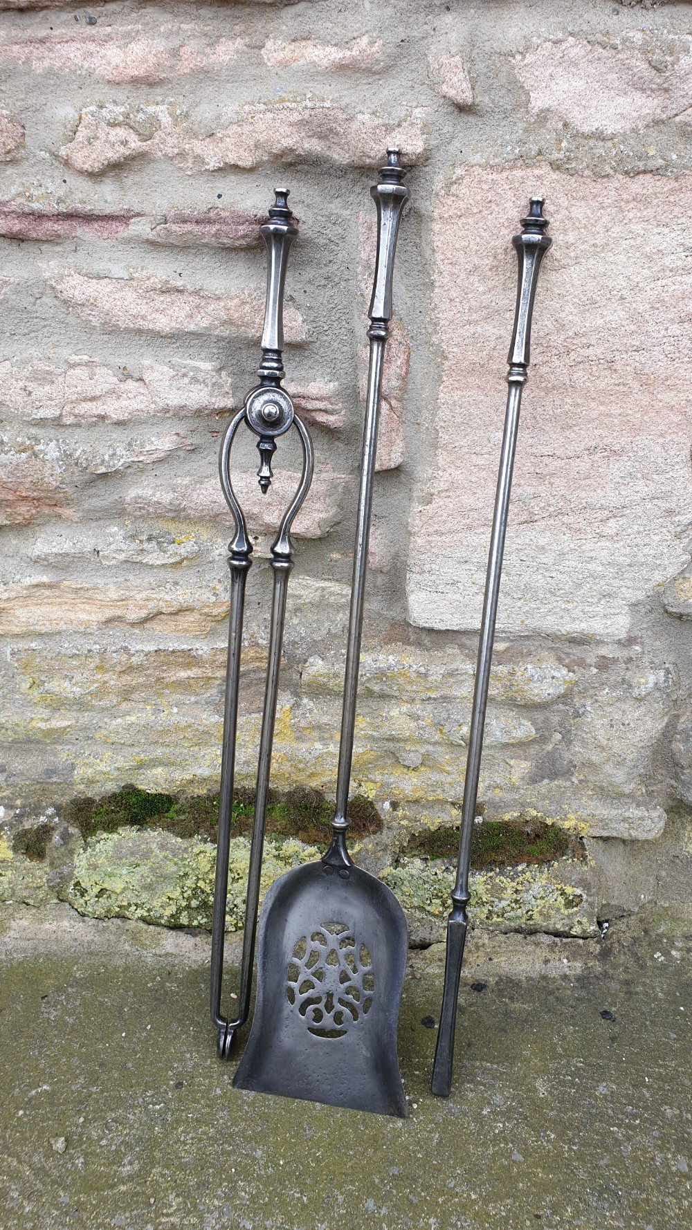 Handsome set of 19th century Steel Fire Irons.