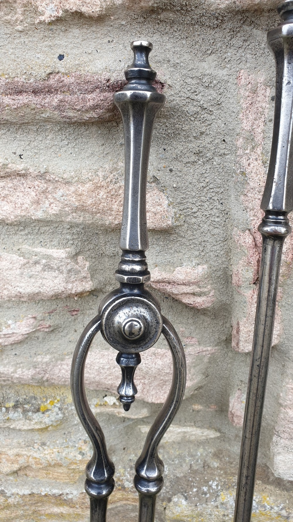 Handsome set of 19th century Steel Fire Irons. View II