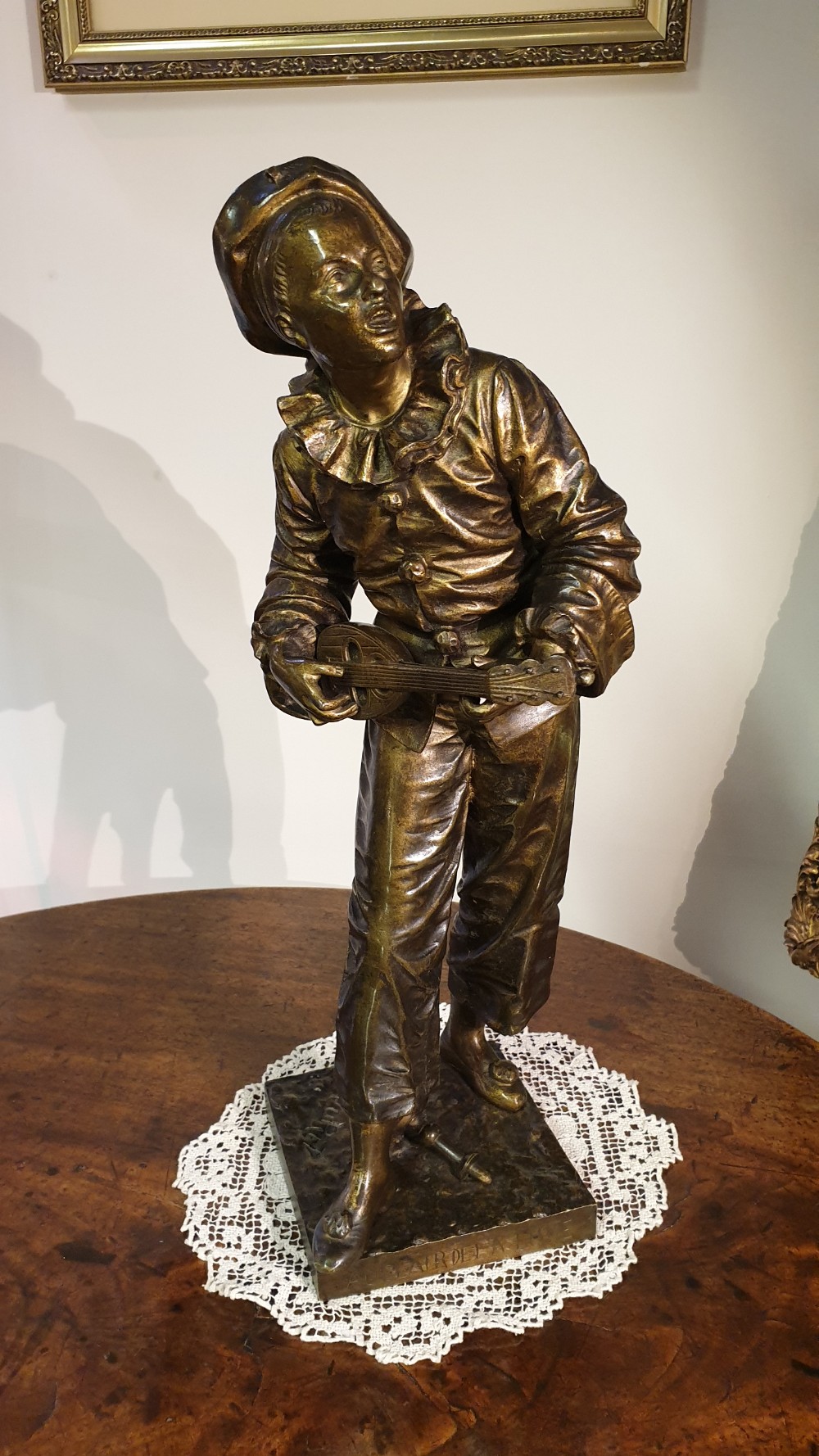 Bronze Sculpture of Pierrot.   Au Clare De La Lune.   c.1890. View IX
