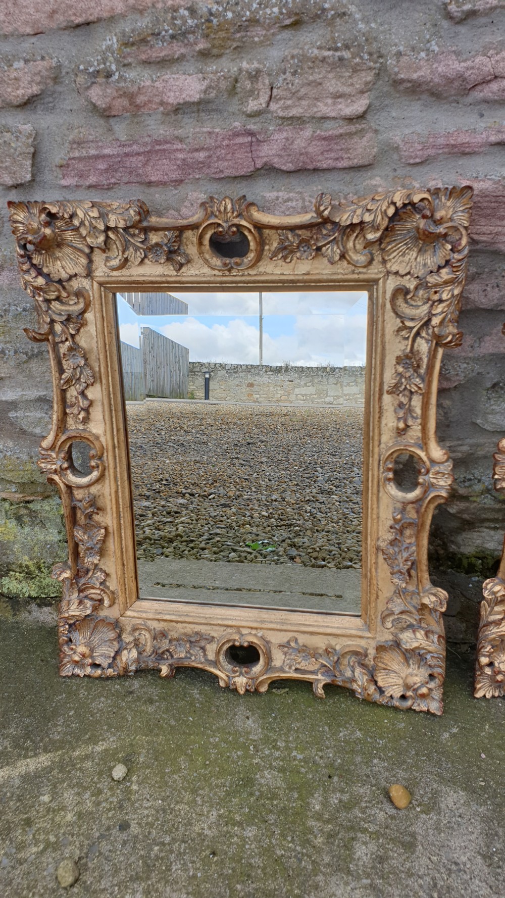 Pair of Edwardian Carved Giltwood Mirrors. c.1910. View IV