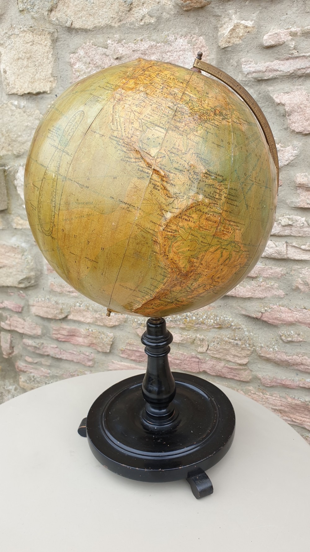 1920's Phillips 12 inch Relief Globe View IX